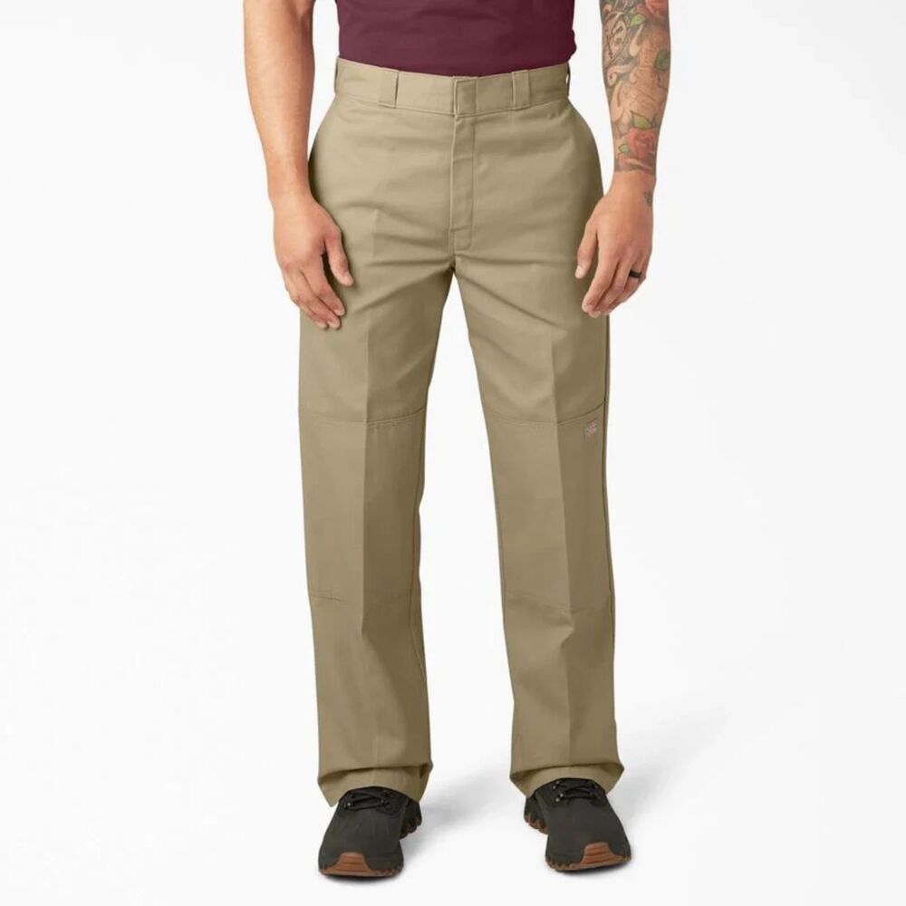 Dickies Loose Fit Work Pants Khaki Double Knee Utility Uniform Men's 40x29